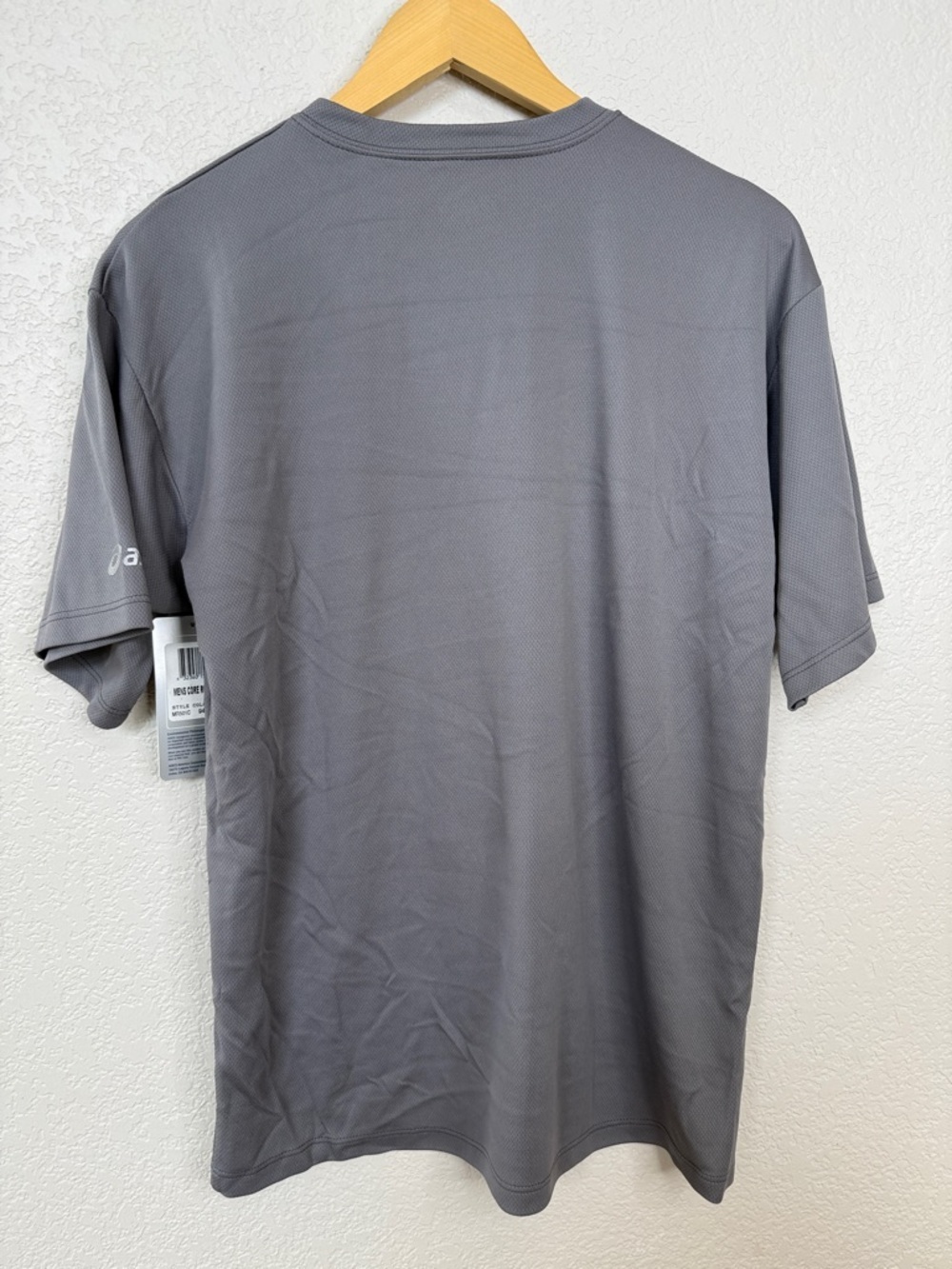 Asics Short Sleeve Running Tee Shirt RunMammoth Gray Size Mens Medium NWT - Picture 7 of 8